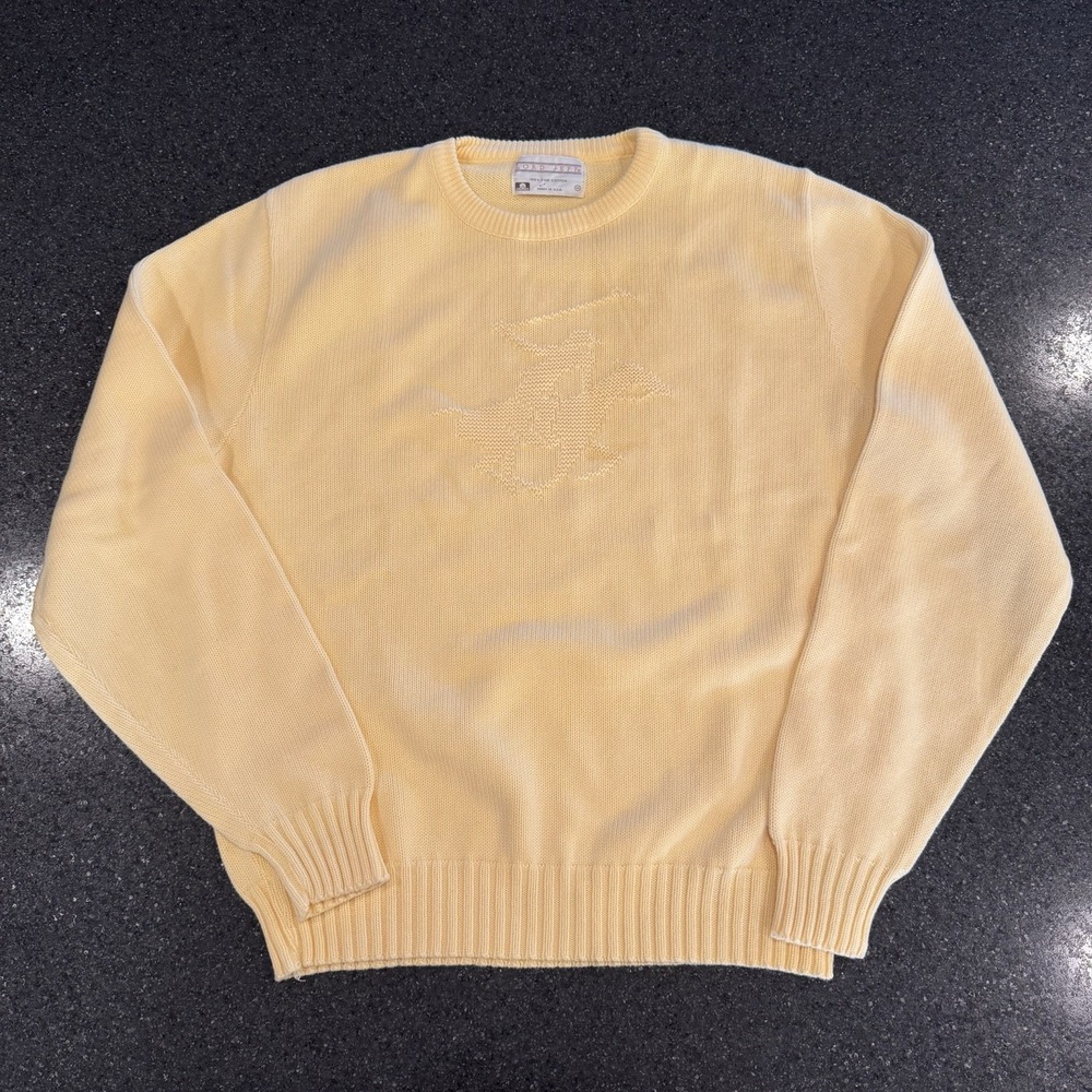 Vintage Lord Jeff Butter Yellow Polo Horse Embroidered Medium‎ Sweater